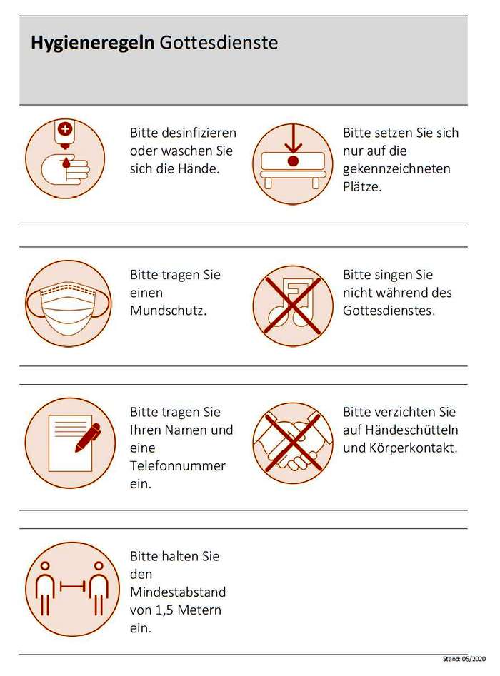 Hygieneregeln für Gottesdienste